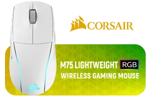 Corsair M75 WIRELESS Lightweight RGB Gaming Mouse, White (AP)